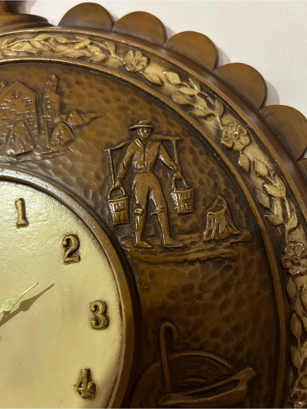 Vintage Sexton Metal Wall Clock Made In USA, Not Working